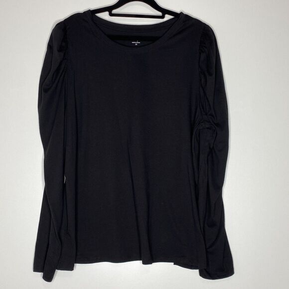 New Crown & Ivy Cotton Modal Long Puff Sleeve T-Shirt Women's Plus Size 2X - Picture 1 of 7